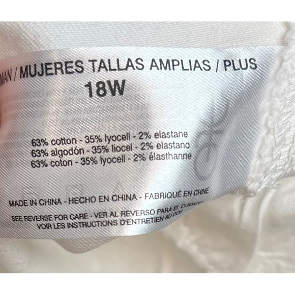 NWT Skinny Girl Skinny Ankle Mid Rise Jeans, White, Plus Size 18W - Picture 9 of 10